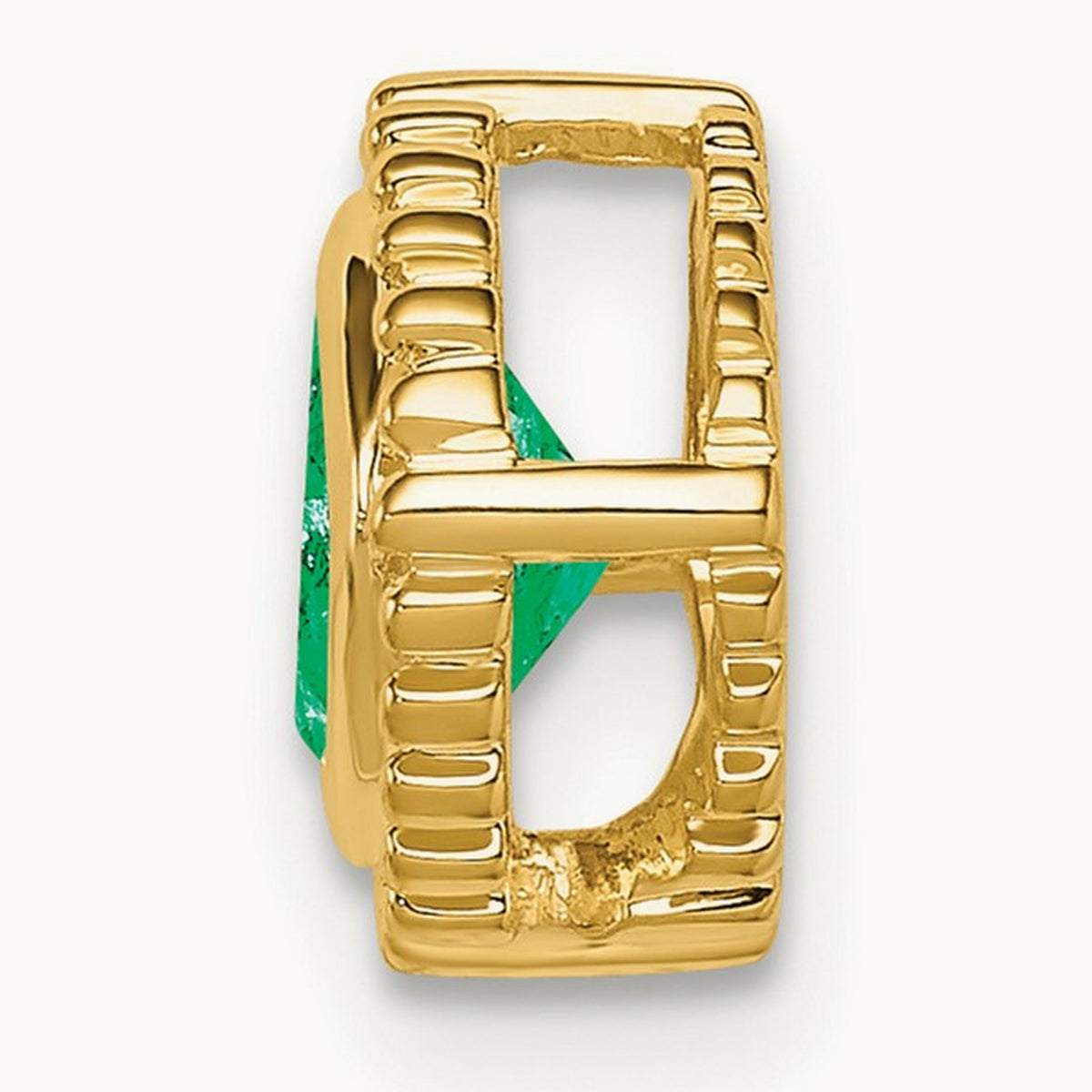 Cushion Emerald Chain Slide, 14K