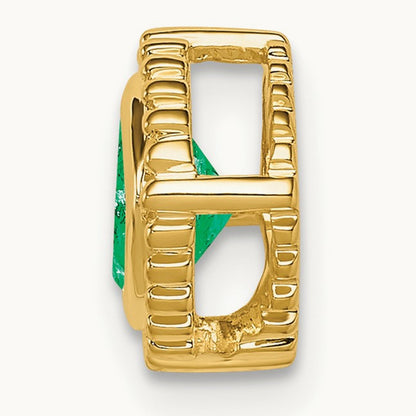 Cushion Emerald Chain Slide, 14K