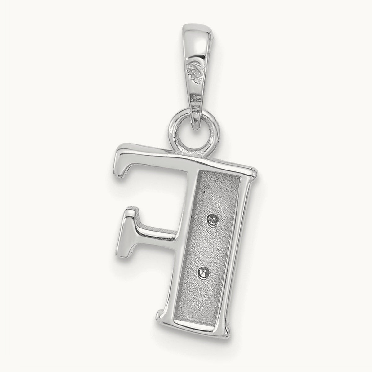 Diamond Letter F Initial Pendant, 14K White Gold