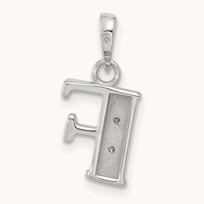 Diamond Letter F Initial Pendant, 14K White Gold