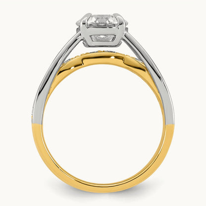 14ktt Certified Round Center Lab Grown Diamond VS+ F+ Ring