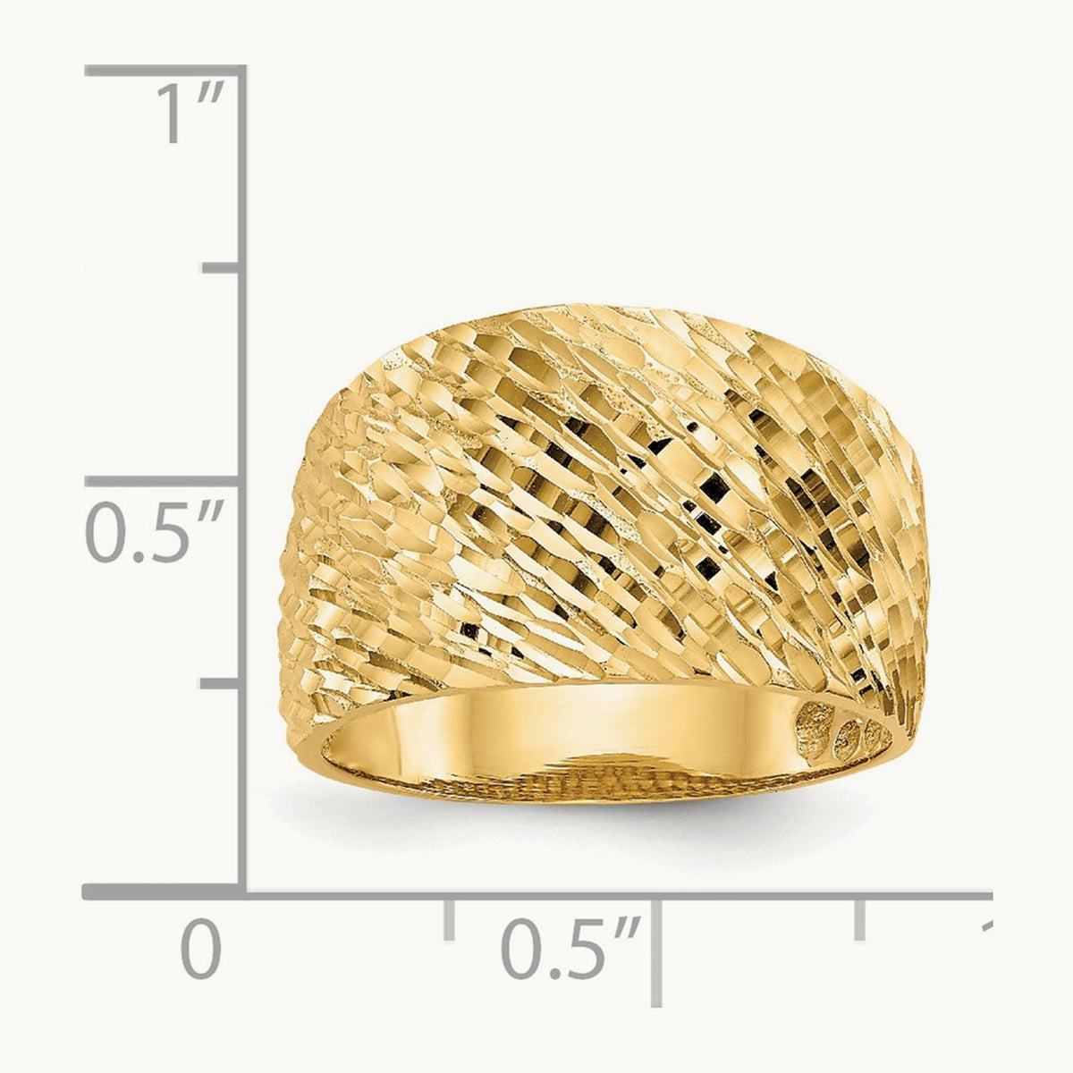 Polished Textured Dome Ring, 14K Gold