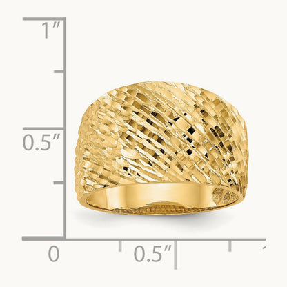 Polished Textured Dome Ring, 14K Gold