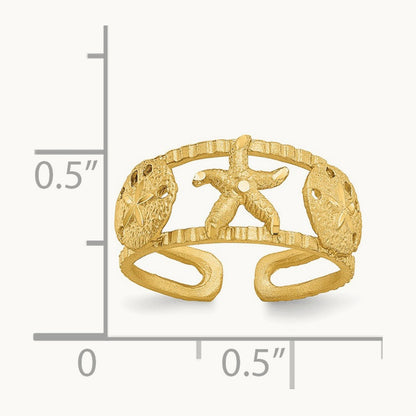 Starfish Toe Ring, 14K