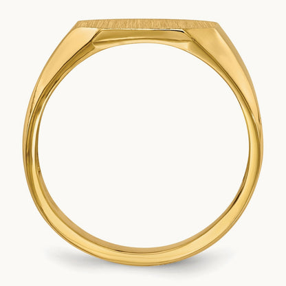 12.5x11. Open Back Signet Ring, 0mm, 14K