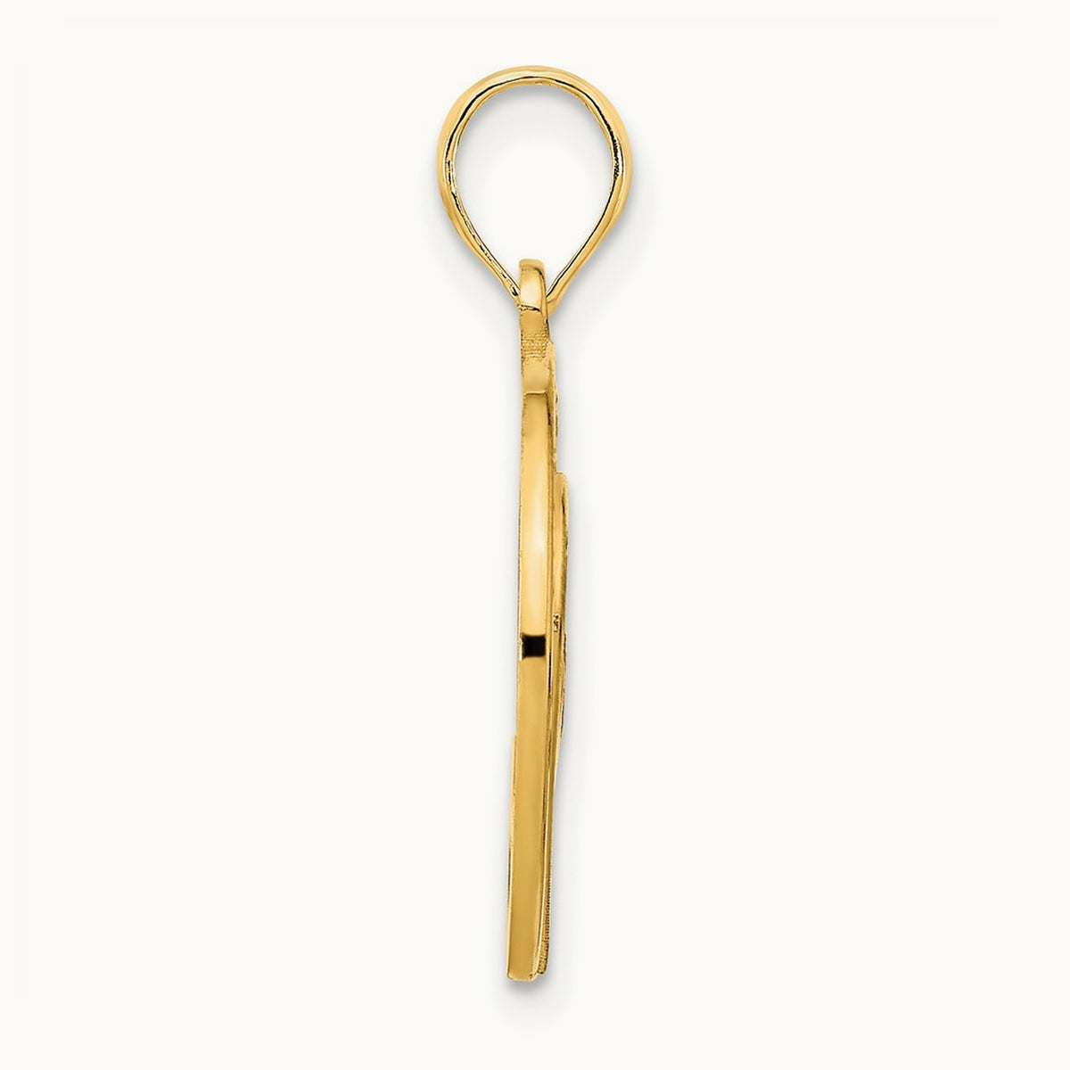 Heart Circle Pendant, 14K Yellow Gold