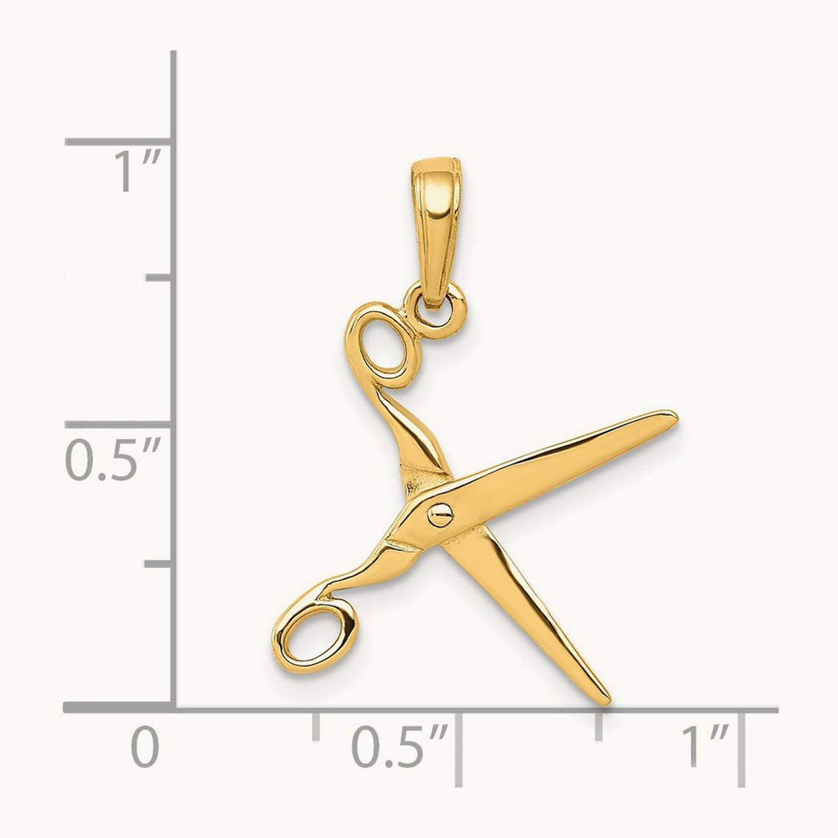 3-D Moveable Scissors Pendant — 14K Yellow Gold
