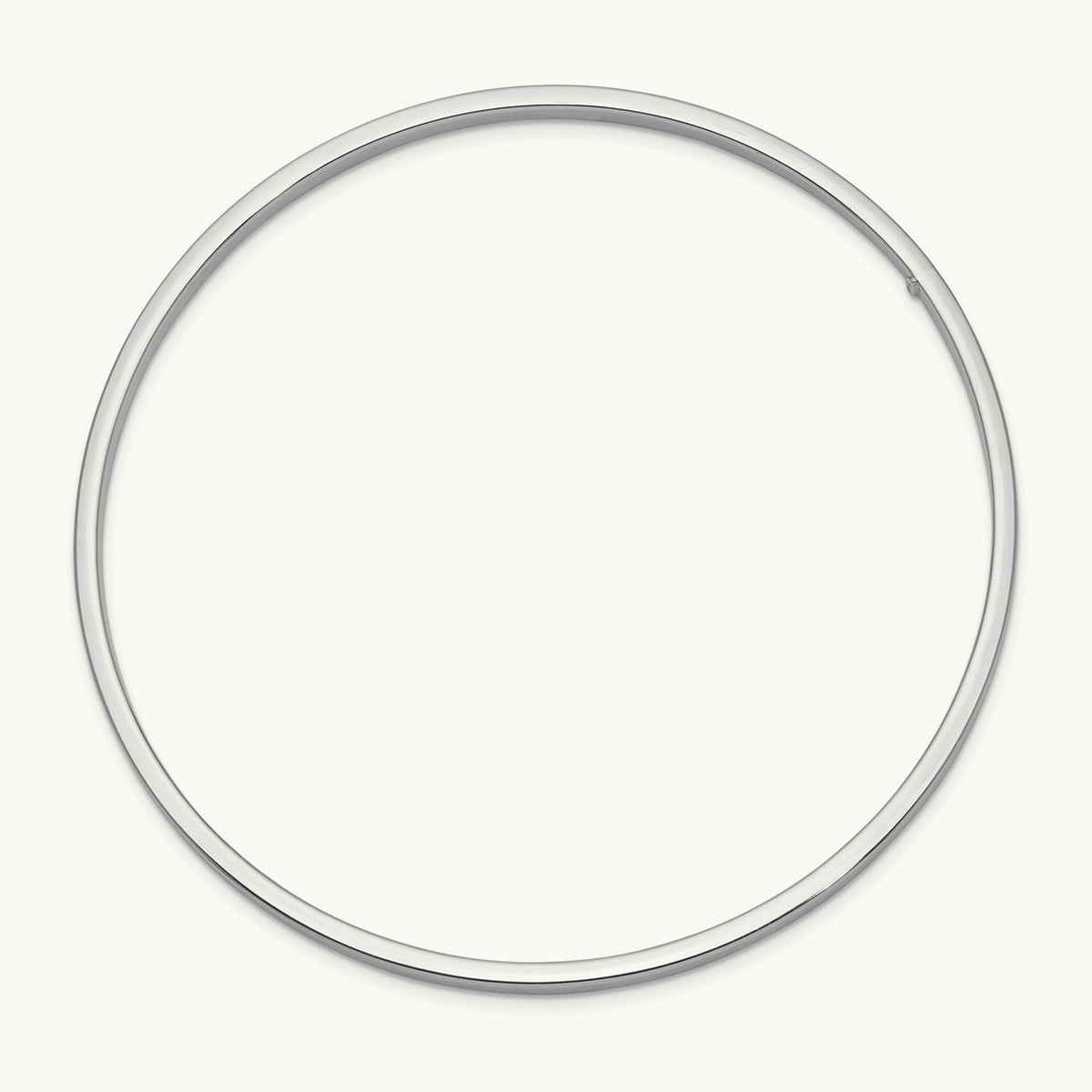 Polished Square Tube Slip-on Bangle — 14K White Gold