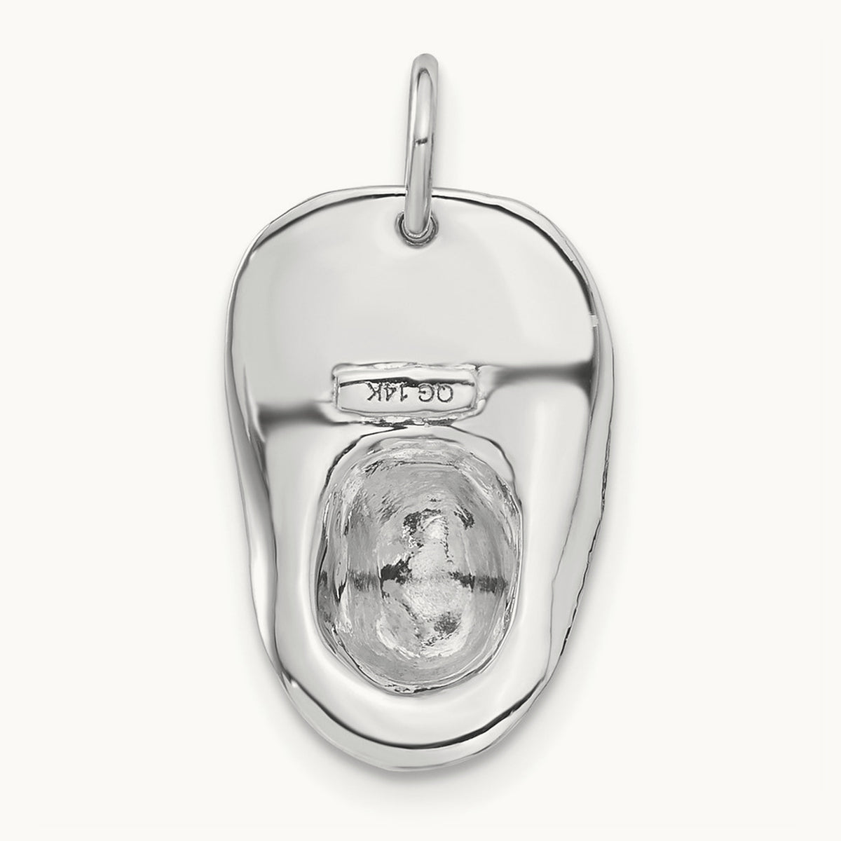 3-D Large Fireman's Hat Charm — 14K White Gold