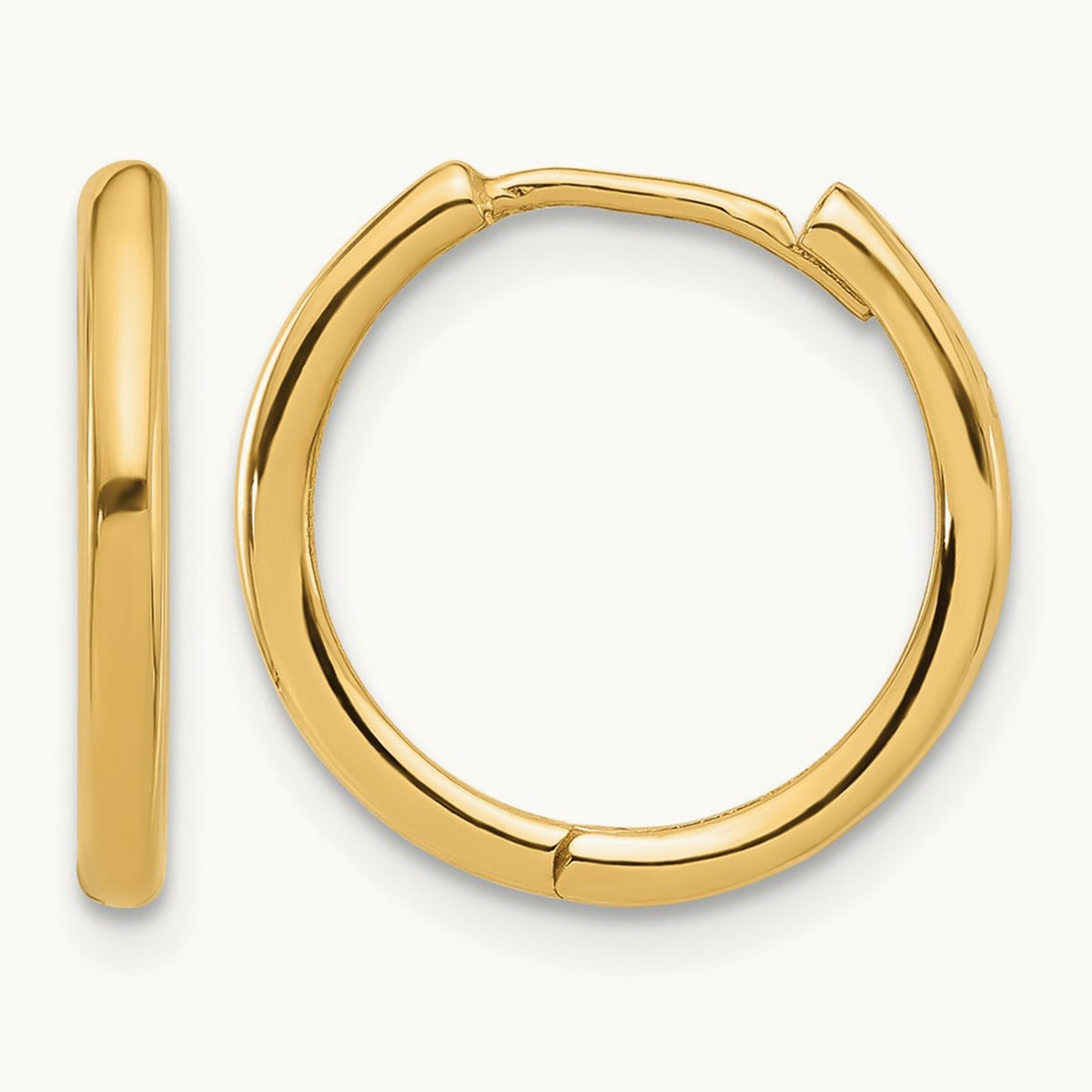 Polished Hinged Hoop Earrings, 14K