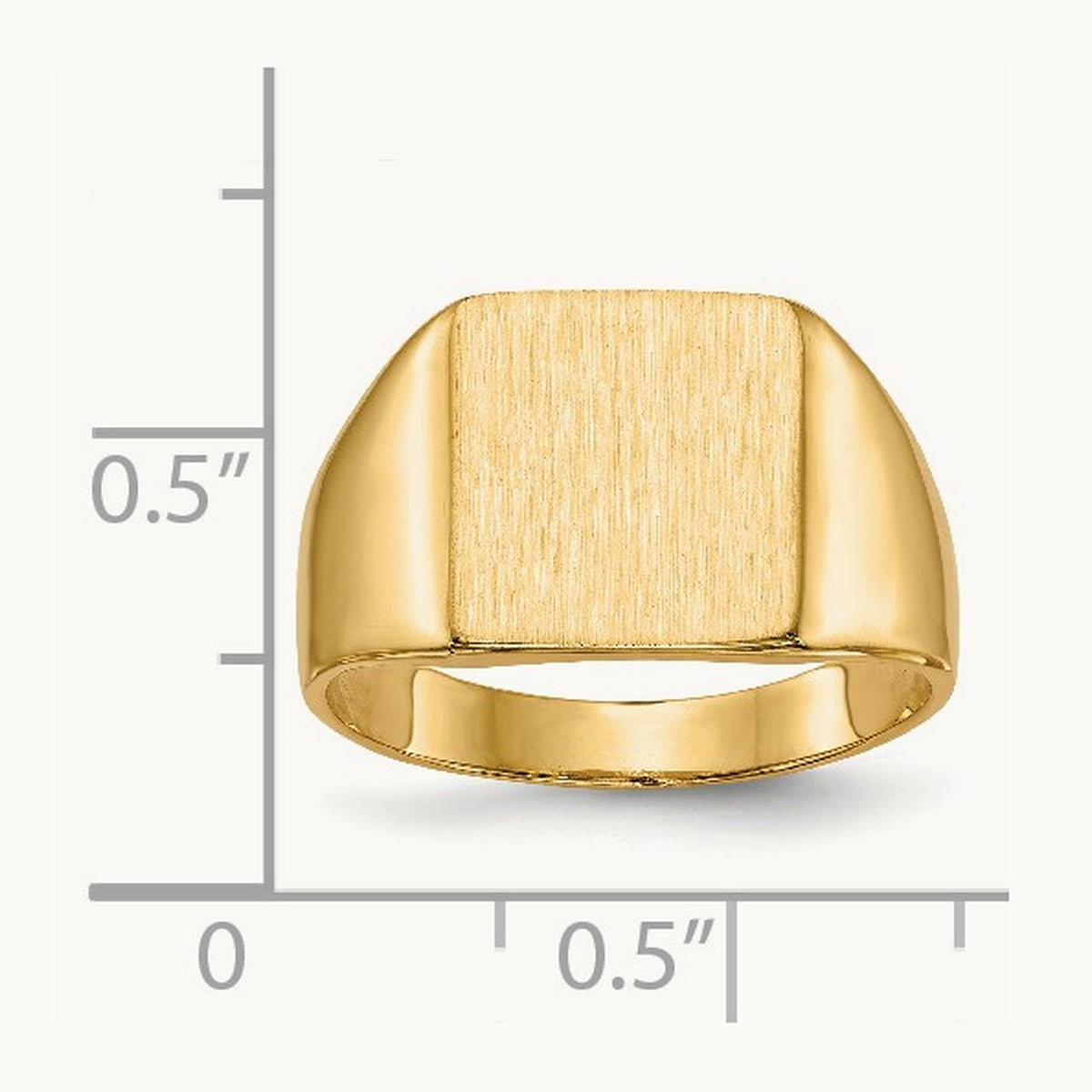 11.0x11. Closed Back Signet Ring, 5mm, 14K