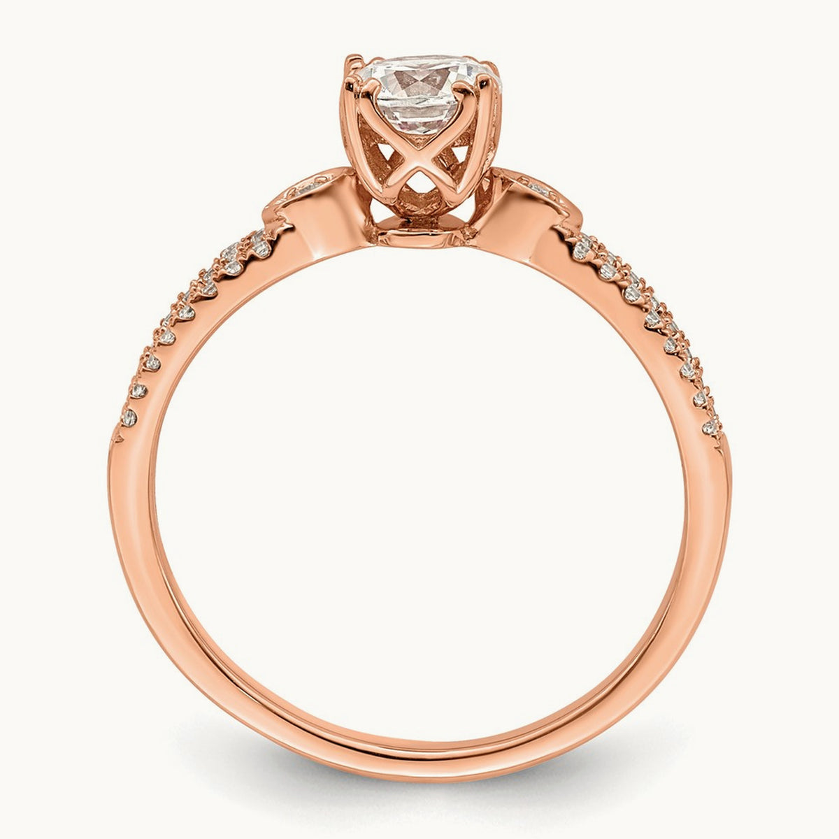 1/2ct Round Semi-Mount Engagement Dia Ring, 14K Rose Gold