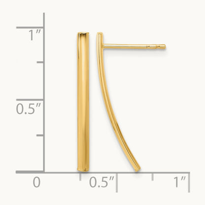 Polished Bar Post Earrings, 14K