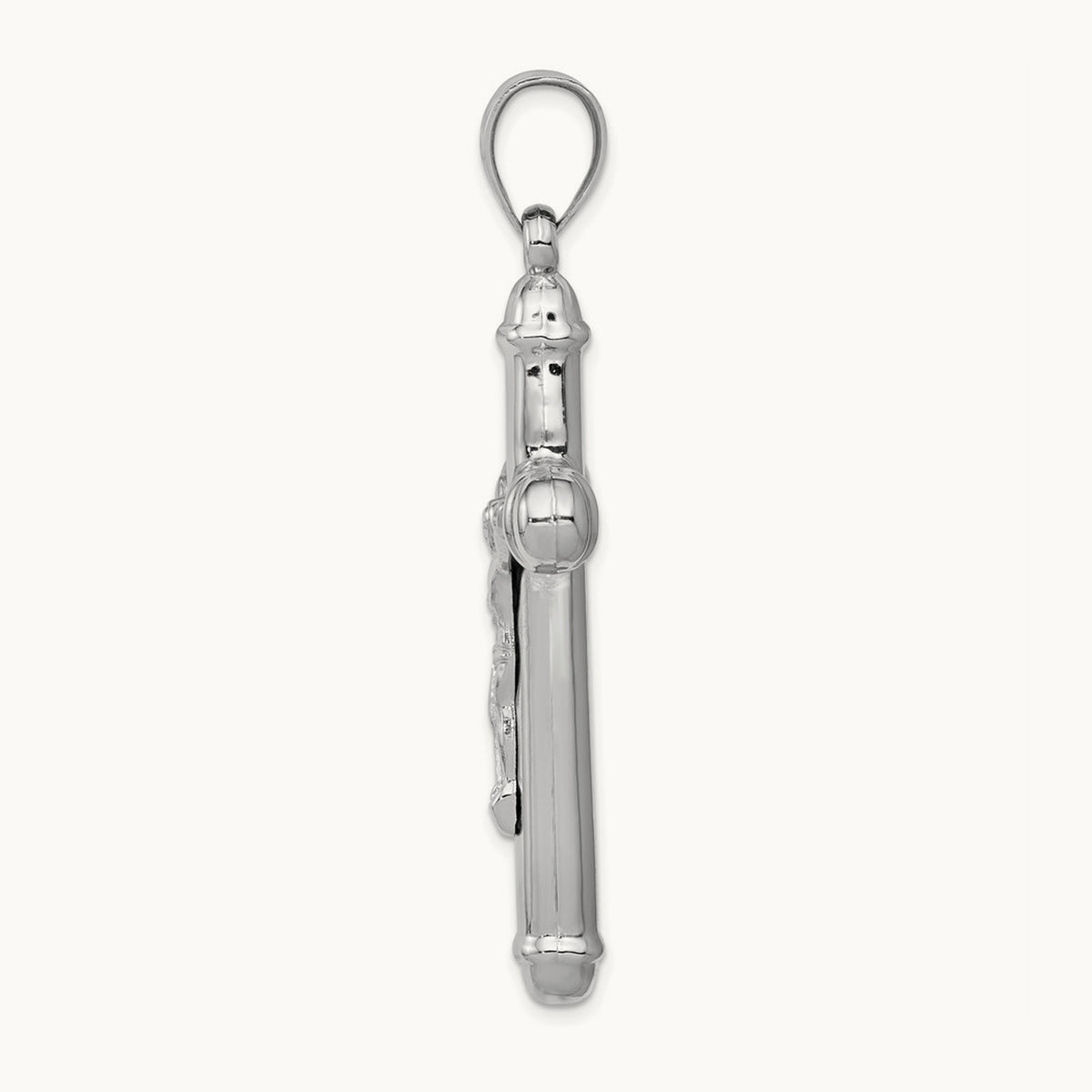 Reversible Crucifix Pendant — 14K White Gold, 56mm
