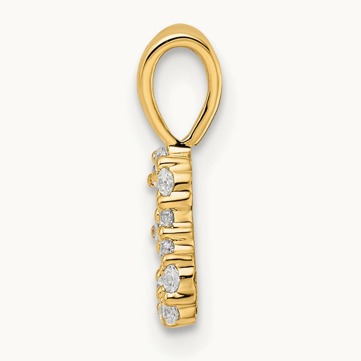 Diamond Number 3 Pendant — 14K Yellow Gold