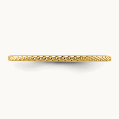 Twisted Wire Pattern Stackable Band — 14K Yellow Gold