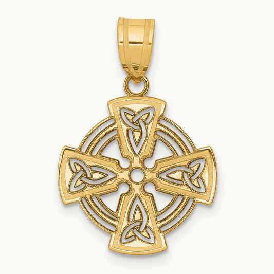 Laser Cut Celtic Cross Charm, 14K