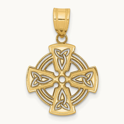 Laser Cut Celtic Cross Charm, 14K
