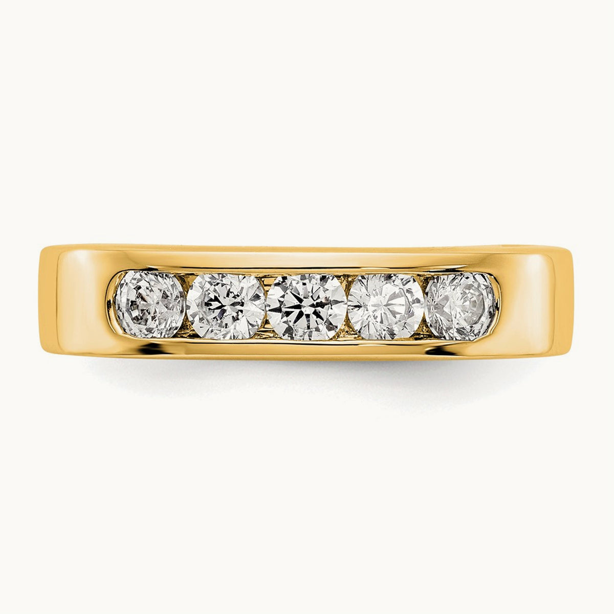 Setting: 5- Stone Closed Channel Band Mounting, 3.1mm — 14K Yellow Gold