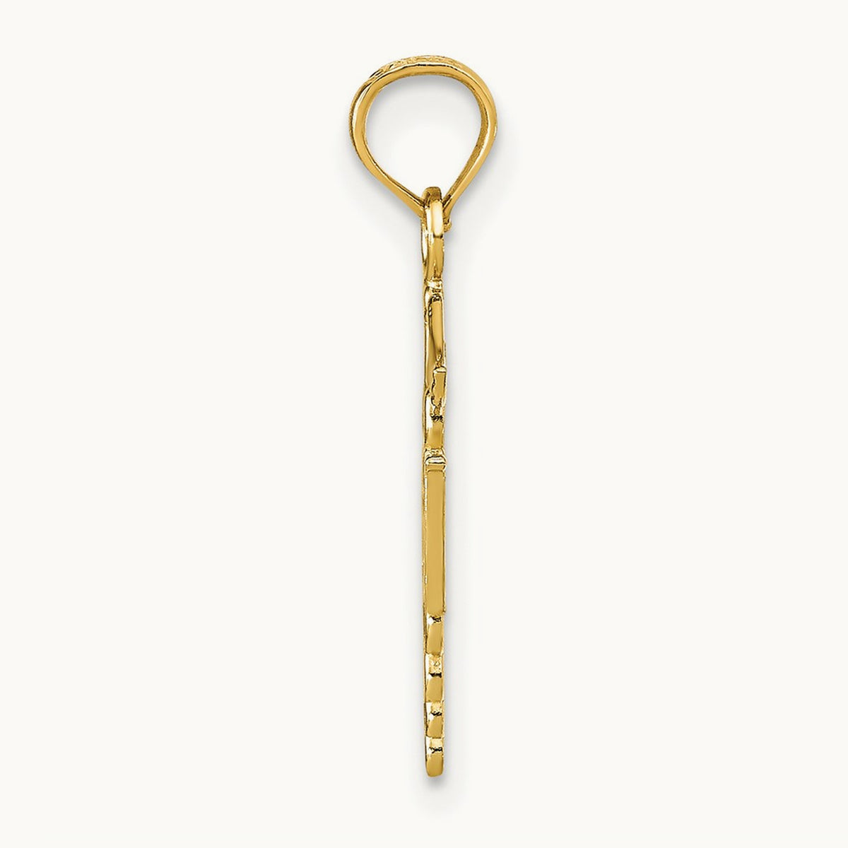 Polished R.N. Pendant — 14K Yellow Gold