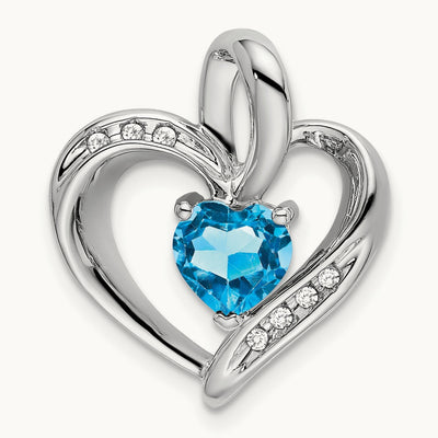 Blue Topaz and Diamond Heart Pendant — photo set