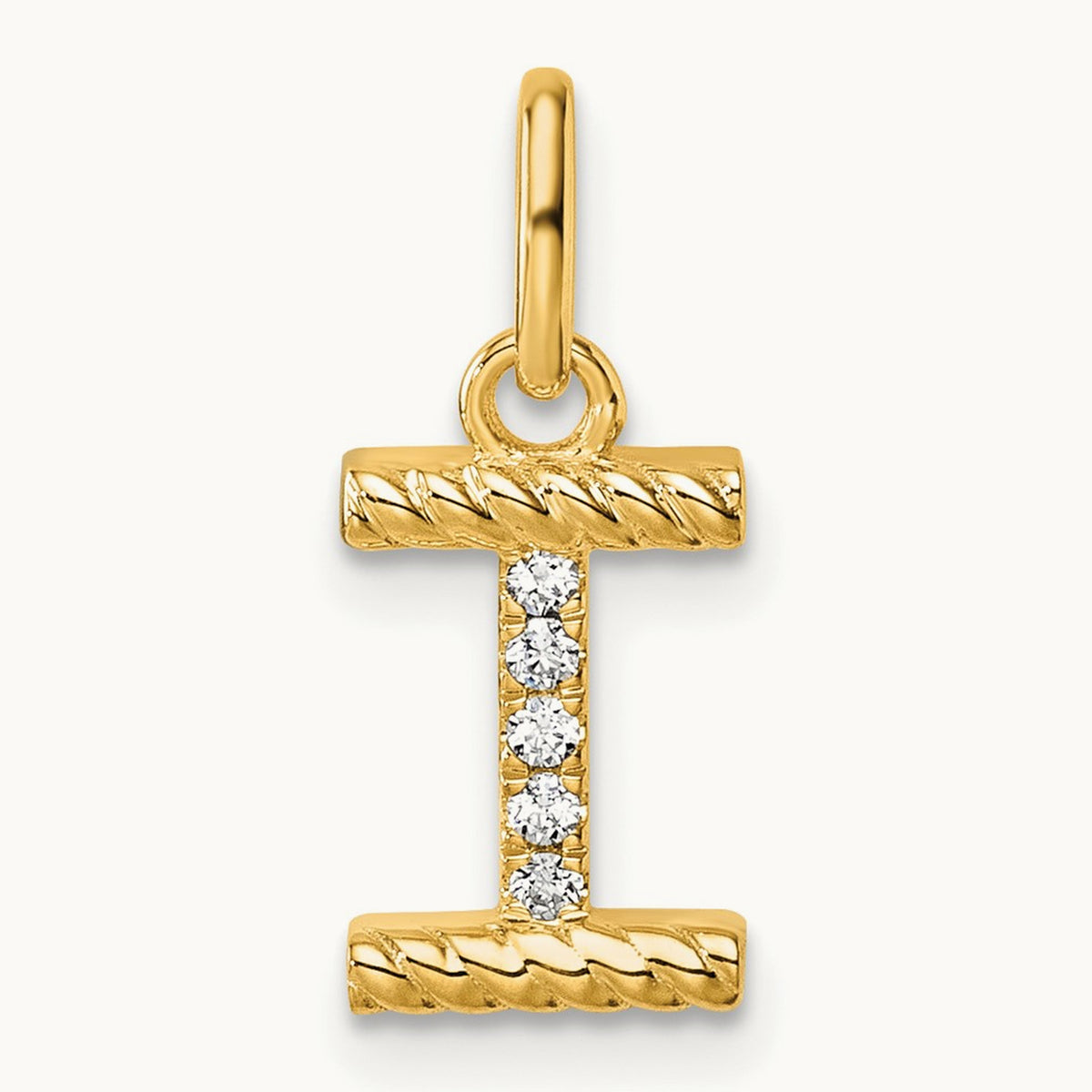 Twisted Diamond Charm — 14K Yellow Gold, I