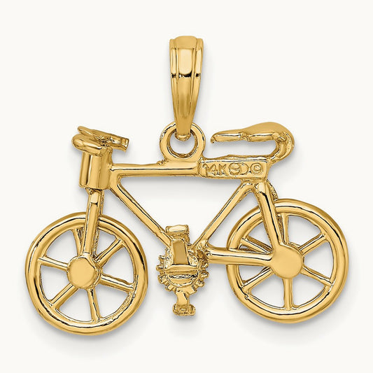 3-D Moveable Bicycle Charm, 14K