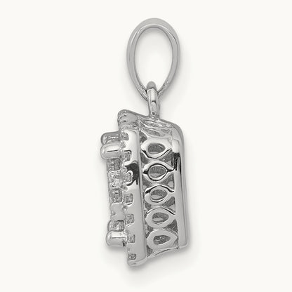 1/2ct. Diamond Square Cluster Pendant, 14K White Gold