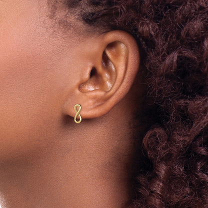 Polished Infinity Post Earrings — 14K Yellow Gold