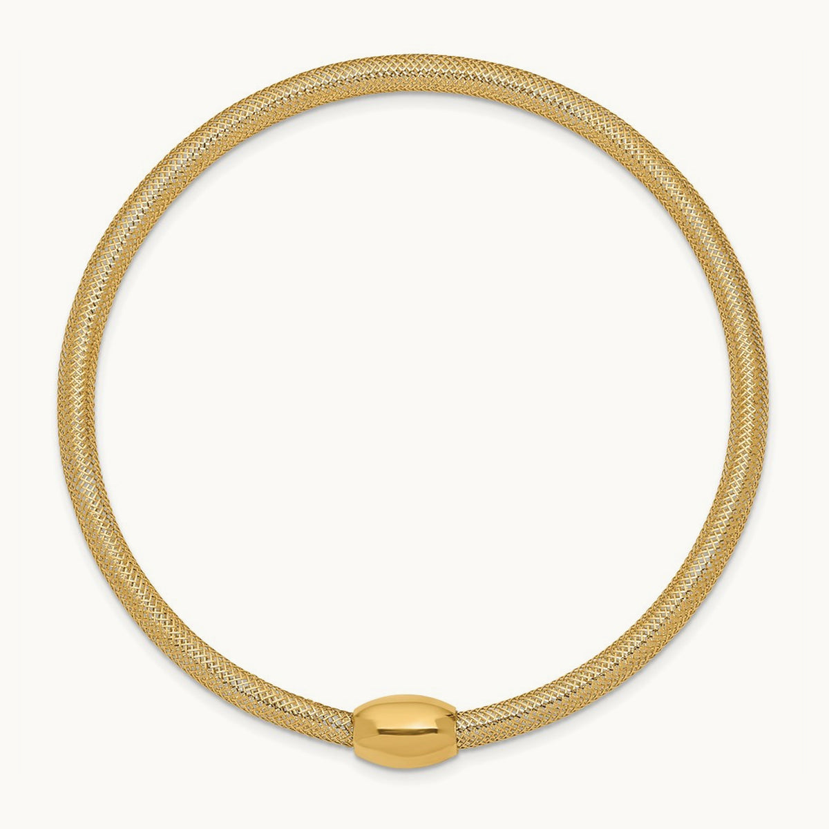 Woven Mesh Slip-On Bracelet — 14K Yellow Gold