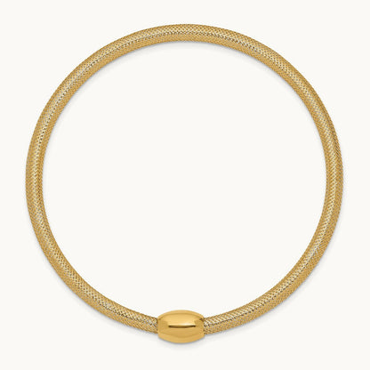 Woven Mesh Slip-On Bracelet — 14K Yellow Gold