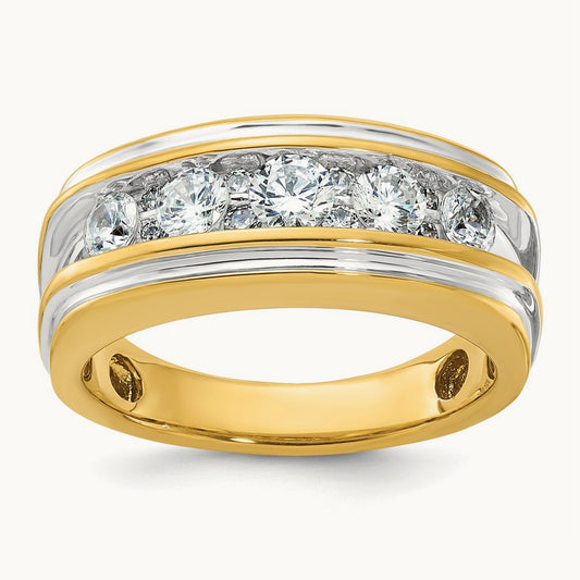 With White RH Men's Ring, 1.00 ct tw Lab-Grown Diamond