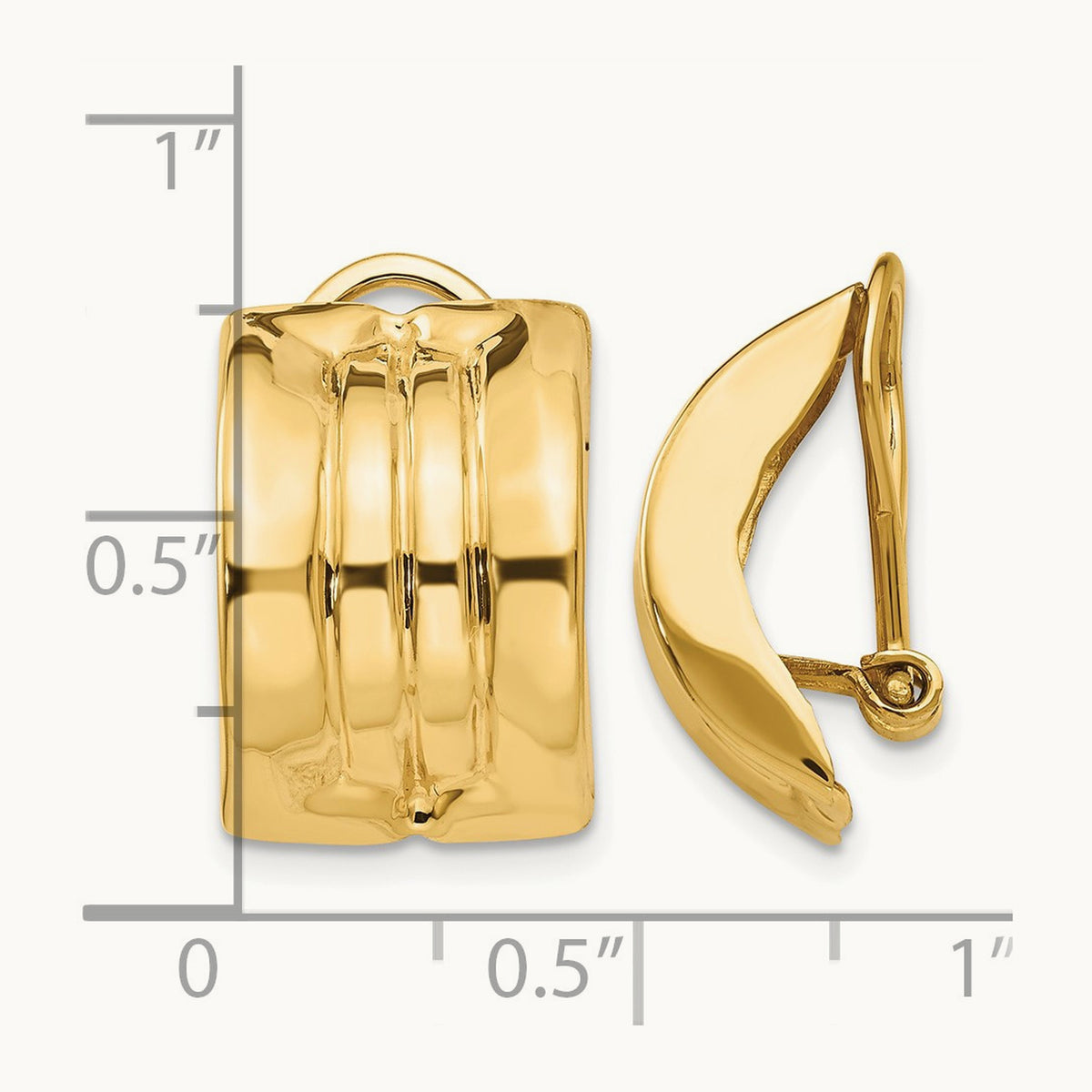 Omega Clip Non-pierced Earrings, 14K