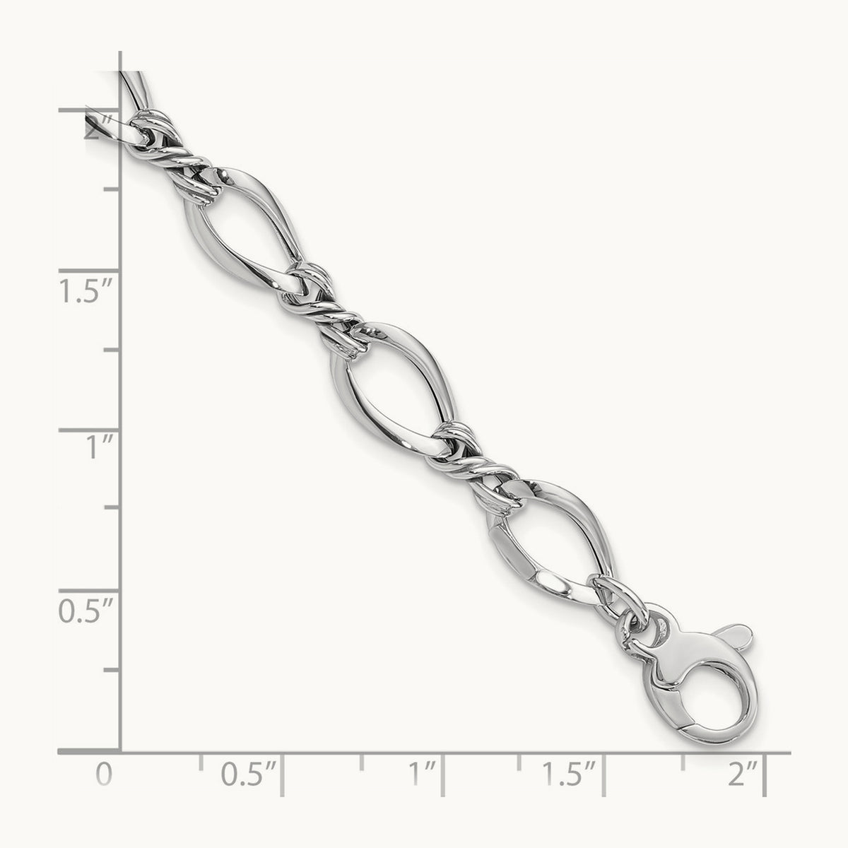 Fancy Link 7.5in Bracelet — 14K White Gold