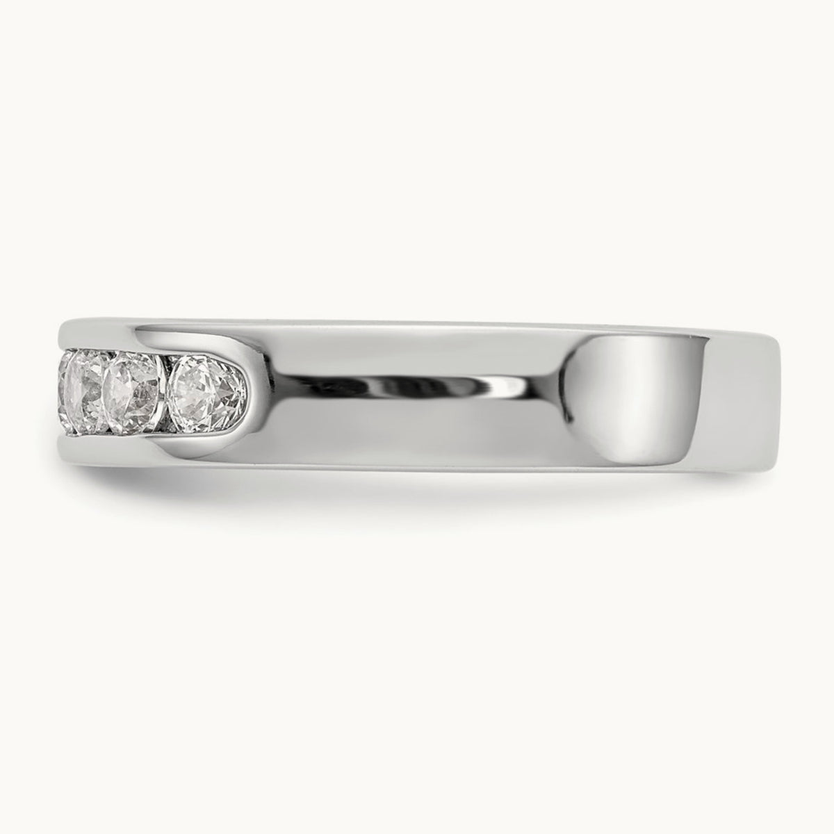 7-Stone Diamond Channel Band, Platinum