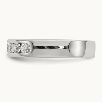 7-Stone Diamond Channel Band, Platinum