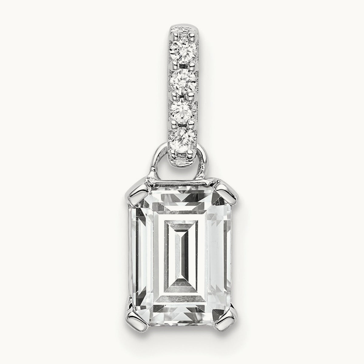 Topaz and Diamond Pendant — 14K White Gold