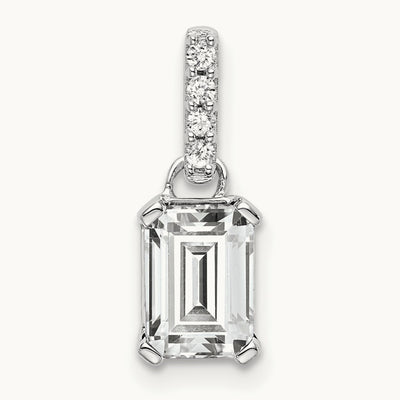 Topaz and Diamond Pendant — 14K White Gold