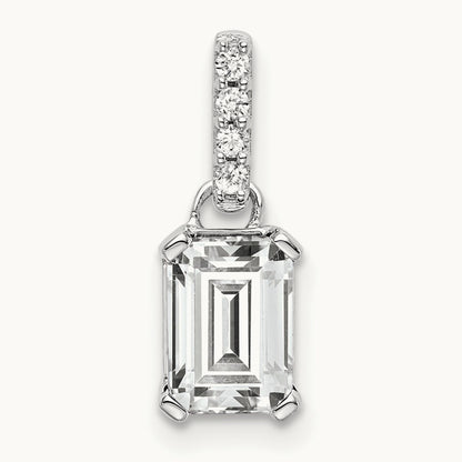 Topaz and Diamond Pendant — 14K White Gold