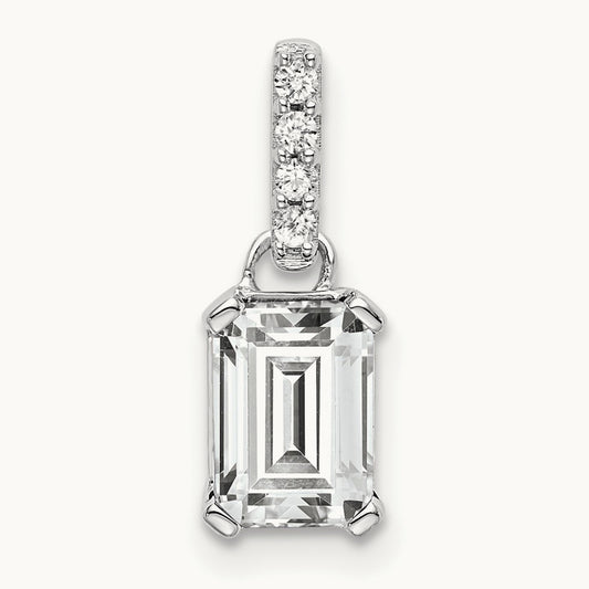 Topaz and Diamond Pendant — 14K White Gold