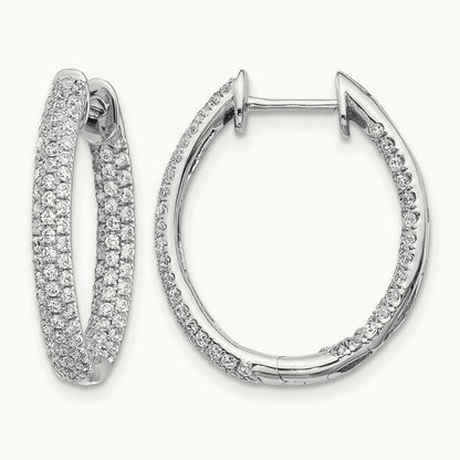 Diamond In/Out Hinged Hoop Earrings — 22mm
