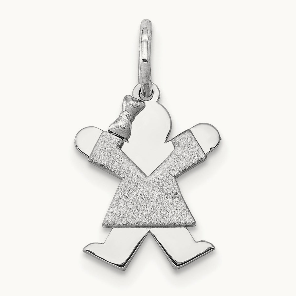 Mini Girl Joy Charm — 14K White Gold