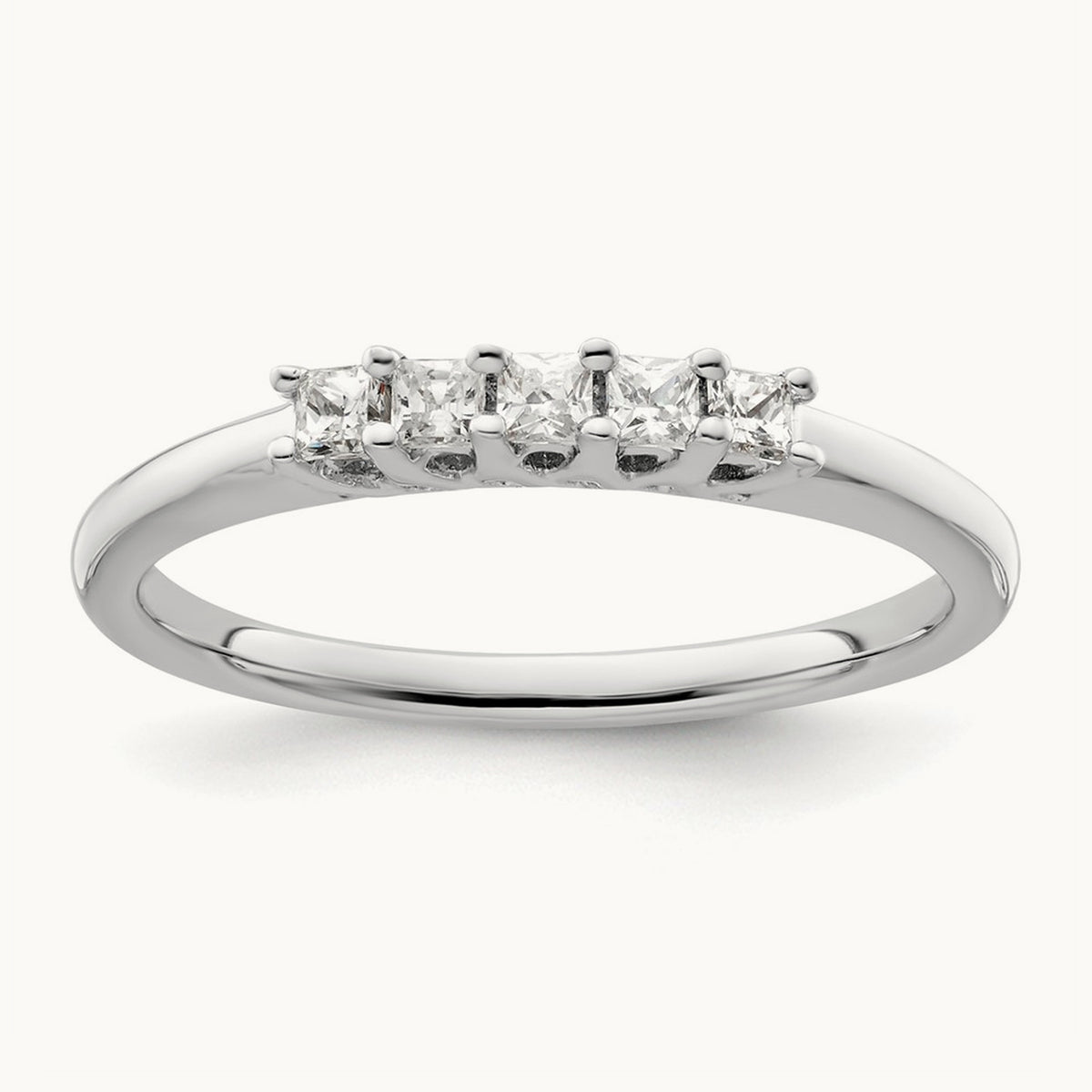 5-Stone Diamond Band, 14K White Gold