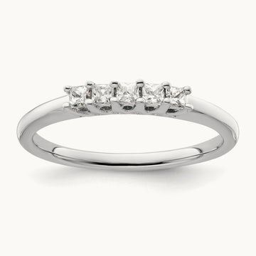 5-Stone Diamond Band, 14K White Gold