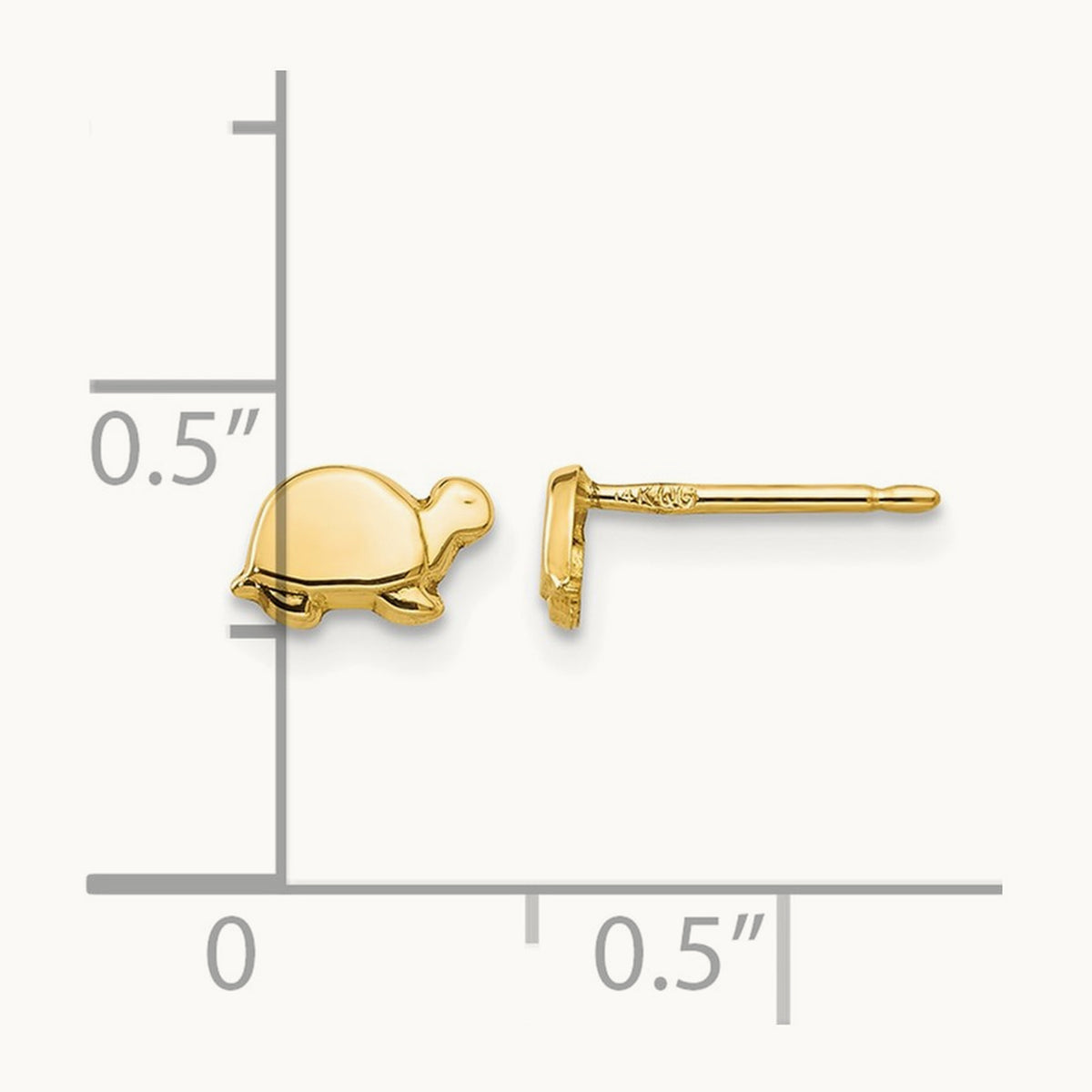 Mini Turtle Earrings, 14K