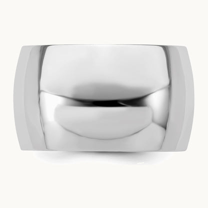 Sterling Silver Rhodium-plated 12mm Half-Round Band