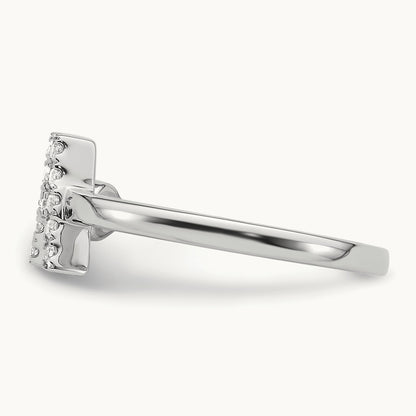 Initial A Adjustable Ring, 0.15 ct tw Lab-Grown Diamond