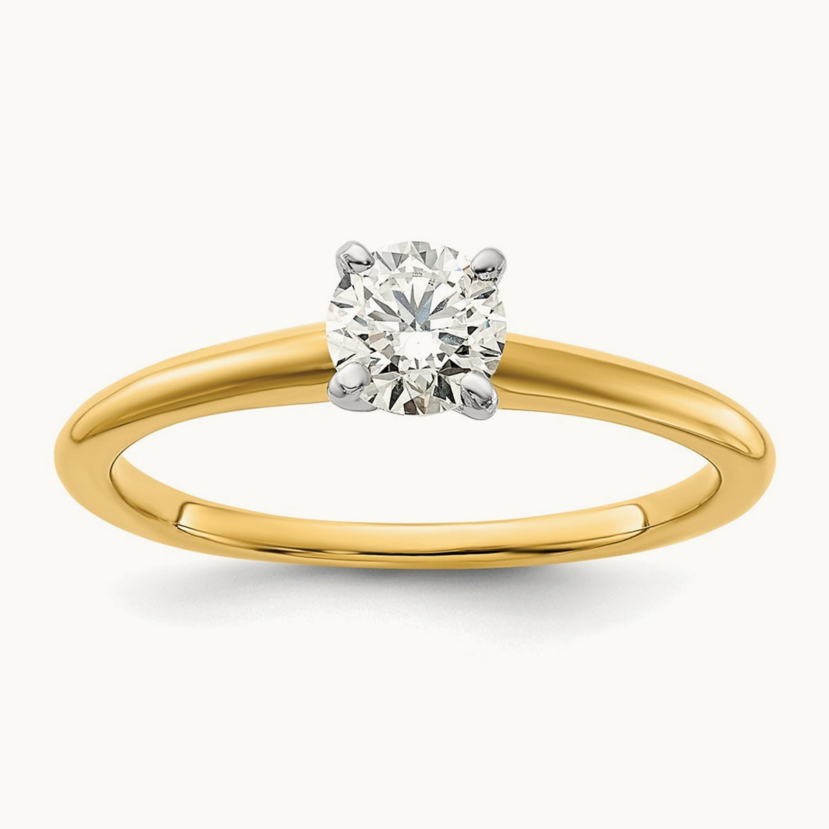 Round Solitaire Engagement Ring, 0.25-5.00 ct tw Lab-Grown Diamond — 1/2 ct, 14K Two-Tone