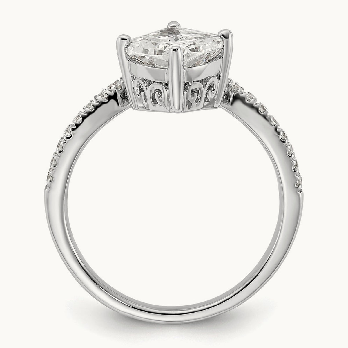 Asymmetric Cushion Semi-Mount Engagement Ring, 0.20 ct tw