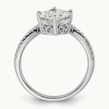 Asymmetric Cushion Semi-Mount Engagement Ring, 0.20 ct tw